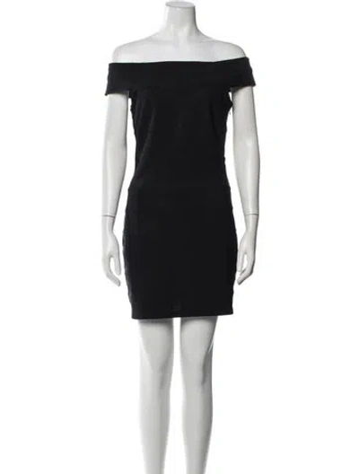 Pre-owned Walter Baker Off-the-shoulder Mini Dress In Black