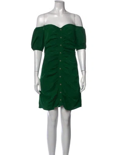 Pre-owned Walter Baker Off-the-shoulder Mini Dress W/ Tags In Green