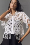 Walter Baker Ollie Short-sleeve Lace Fringe Top