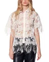 Walter Baker Ollie Short-sleeve Lace Fringe Top