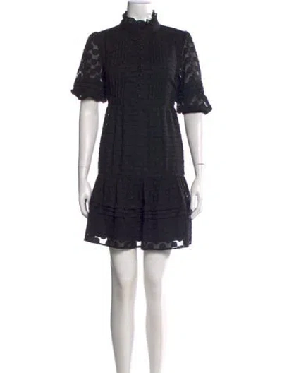 Pre-owned Walter Baker Patterned Mini Dress In Black