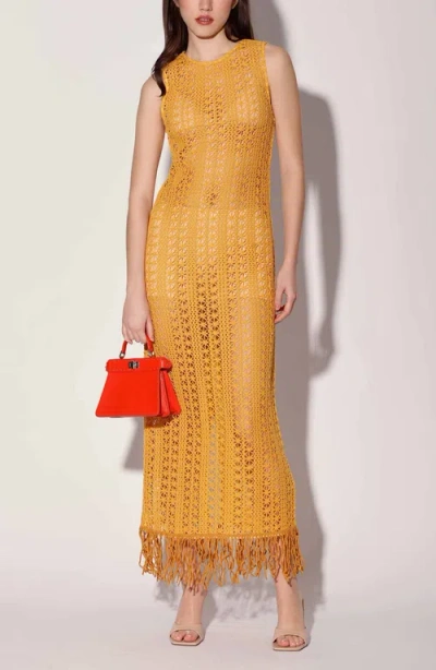 Walter Baker Paula Dress In Havana Crochet Marigold