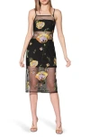 Walter Baker Petra Sequin Embroidered Flower Mesh Cocktail Dress In Garden Embroidery