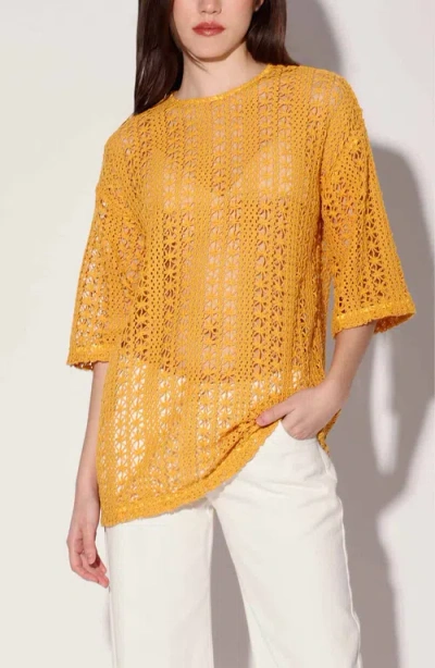 Walter Baker Peyton Tunic In Havana Crochet Marigold