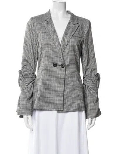 Pre-owned Walter Baker Plaid Print Blazer In Black/white