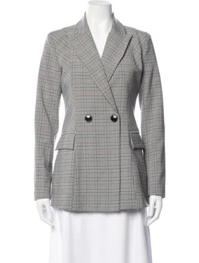 Pre-owned Walter Baker Plaid Print Blazer In Grey