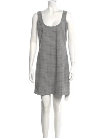 Pre-owned Walter Baker Plaid Print Mini Dress In Gray