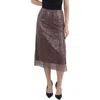 Walter Baker Plus Womens Sequined Party Midi Skirt In Brown