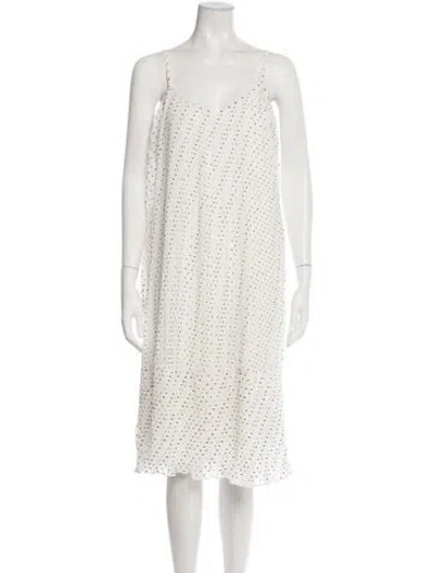 Pre-owned Walter Baker Polka Dot Print Midi Length Dress W/ Tags In Neutrals
