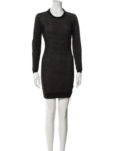 Pre-owned Walter Baker Polka Dot Print Mini Dress In Black