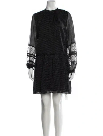 Pre-owned Walter Baker Polka Dot Print Mini Dress In Black