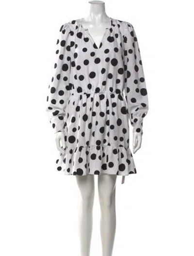 Pre-owned Walter Baker Polka Dot Print Mini Dress In White