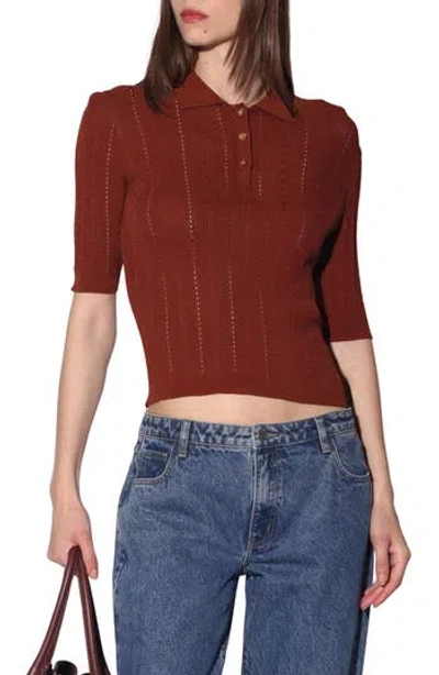 Walter Baker Preston Polo Sweater In Terracotta