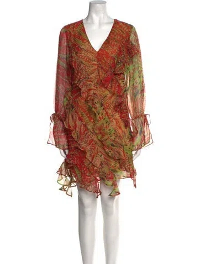 Pre-owned Walter Baker Printed Knee-length Dress In Red