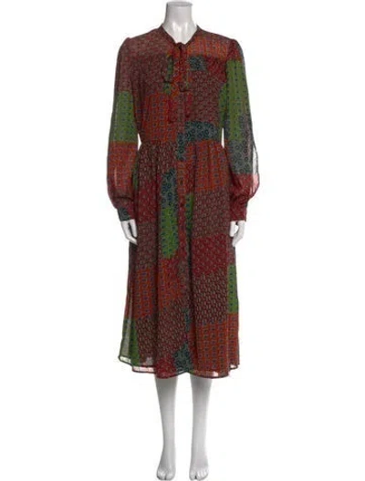 Pre-owned Walter Baker Printed Midi Length Dress In Multi