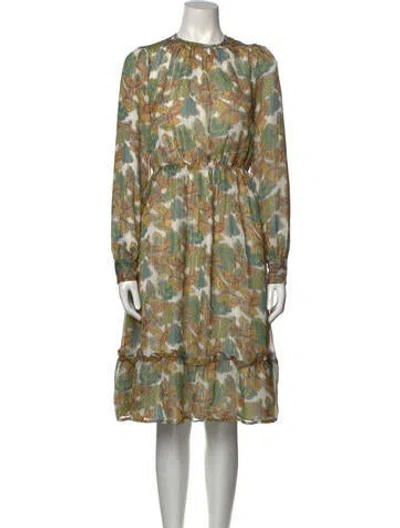 Pre-owned Walter Baker Printed Midi Length Dress In Neutral