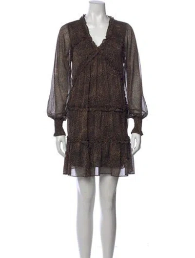 Pre-owned Walter Baker Printed Mini Dress In Brown