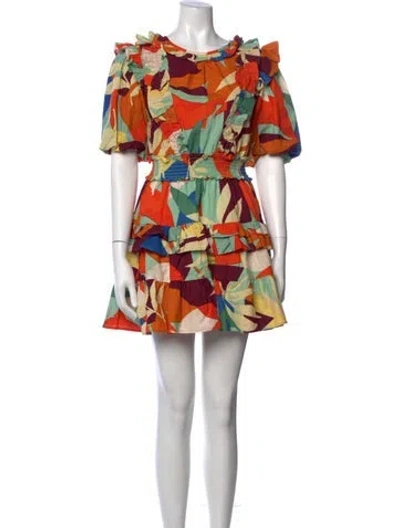 Pre-owned Walter Baker Printed Mini Dress In Green