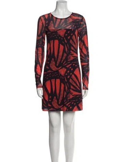 Pre-owned Walter Baker Printed Mini Dress In Red