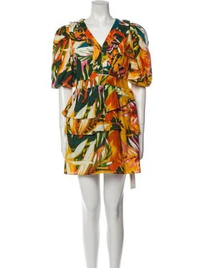 Pre-owned Walter Baker Printed Mini Dress W/ Tags In Orange