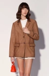 Walter Baker Ray Leather Blazer In Brown