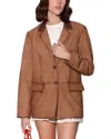 Walter Baker Ray Leather Blazer In Brown