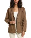 Walter Baker Ray Leather Blazer In Brown