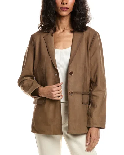 Walter Baker Ray Leather Blazer In Brown