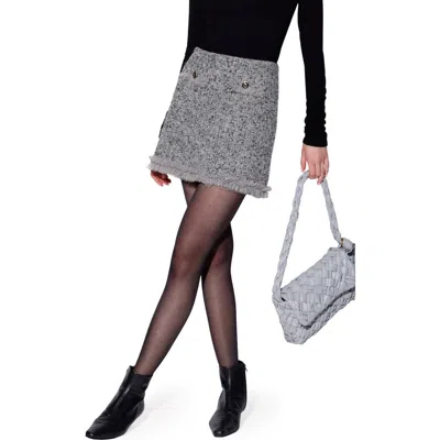Walter Baker Reba Woven Miniskirt In Gray
