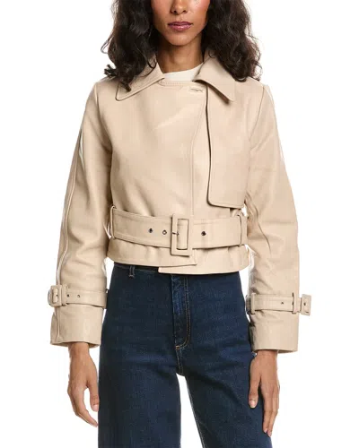 Walter Baker Rexa Suede Short Trench Coat In Neutral