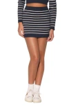 Walter Baker Rhea Ribbed Sweater Skirt In Navy Cruise Stripe