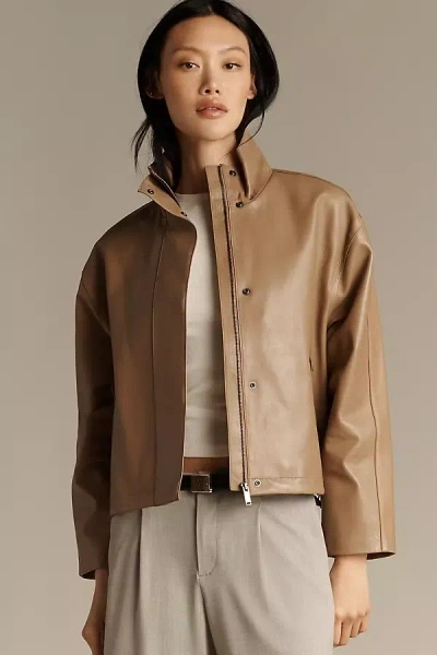 Walter Baker Roman Funnel-neck Jacket In Brown