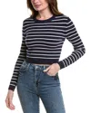 Walter Baker Rory Stripe Crop Sweater In Blue