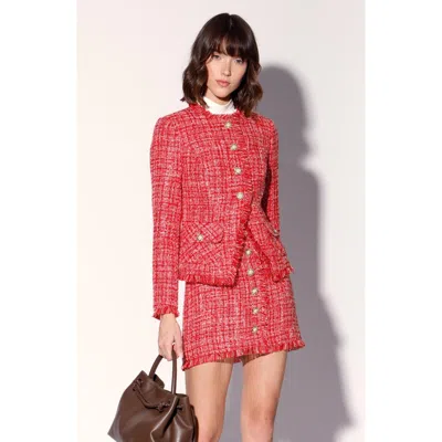 Walter Baker Roxy Tweed Jacket In Red
