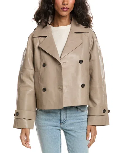 Walter Baker Ruth Leather Jacket In Neutral