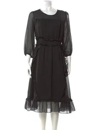 Pre-owned Walter Baker Scoop Neck Midi Length Dress In Black