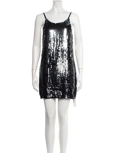 Pre-owned Walter Baker Scoop Neck Mini Dress In Black