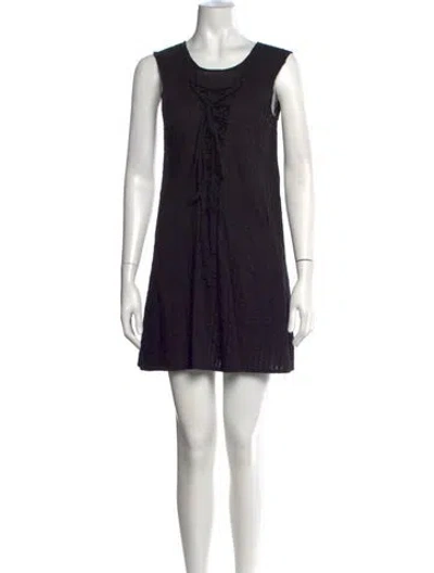 Pre-owned Walter Baker Scoop Neck Mini Dress In Black
