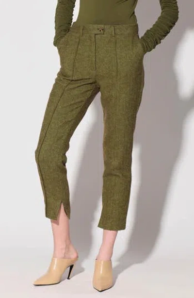 Walter Baker Shania Crop Pants In Leaf Herringbone
