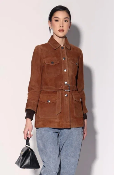 Walter Baker Sharona Suede Jacket In Brown