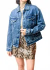 Walter Baker Shawna Denim Jacket In Dark Wash In Blue