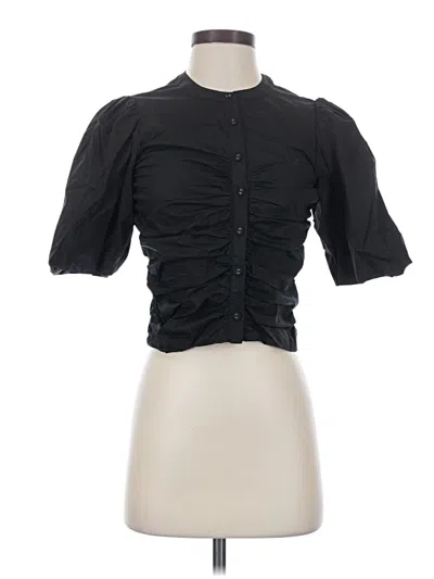 Pre-owned Walter Baker Short Sleeve Blouse In Black