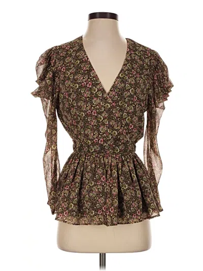 Pre-owned Walter Baker Short Sleeve Blouse In Brown