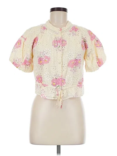 Pre-owned Walter Baker Short Sleeve Blouse In Ivory