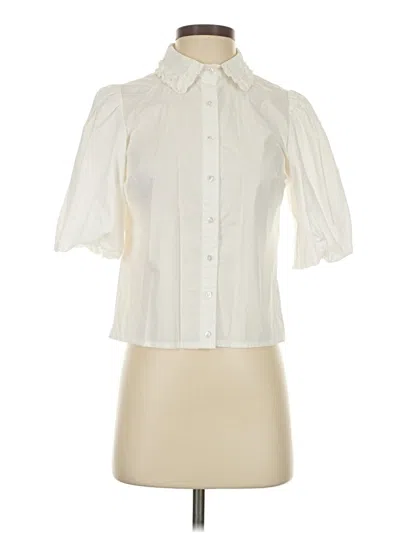 Pre-owned Walter Baker Short Sleeve Blouse In White