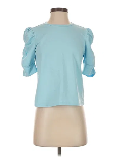 Pre-owned Walter Baker Short Sleeve Top Blue Cold Shoulder Neckline Tops