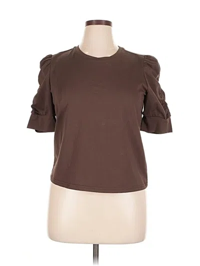 Pre-owned Walter Baker Short Sleeve Top Brown Sweetheart Neckline Tops