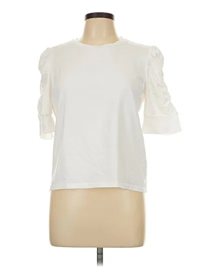 Pre-owned Walter Baker Short Sleeve Top Ivory Crew Neck Tops