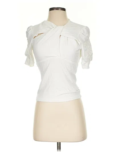 Pre-owned Walter Baker Short Sleeve Top Ivory Keyhole Neckline Tops