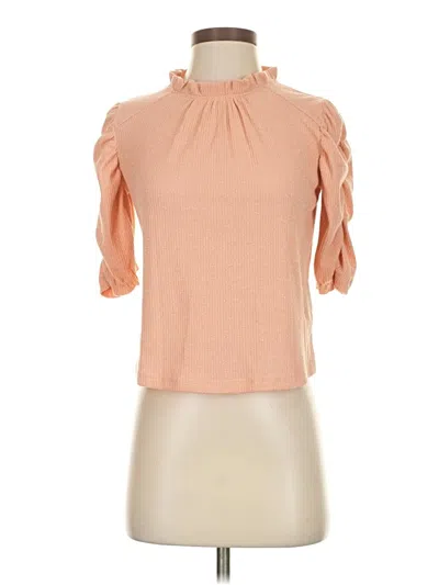 Pre-owned Walter Baker Short Sleeve Top Orange Mock Neckline Tops